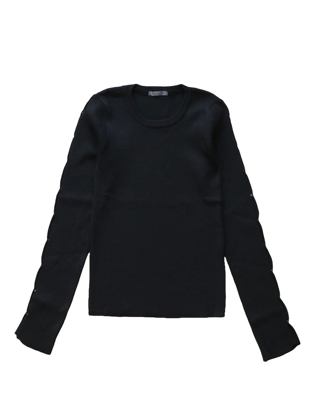 CUT OUT RIB KNIT PARL TOP