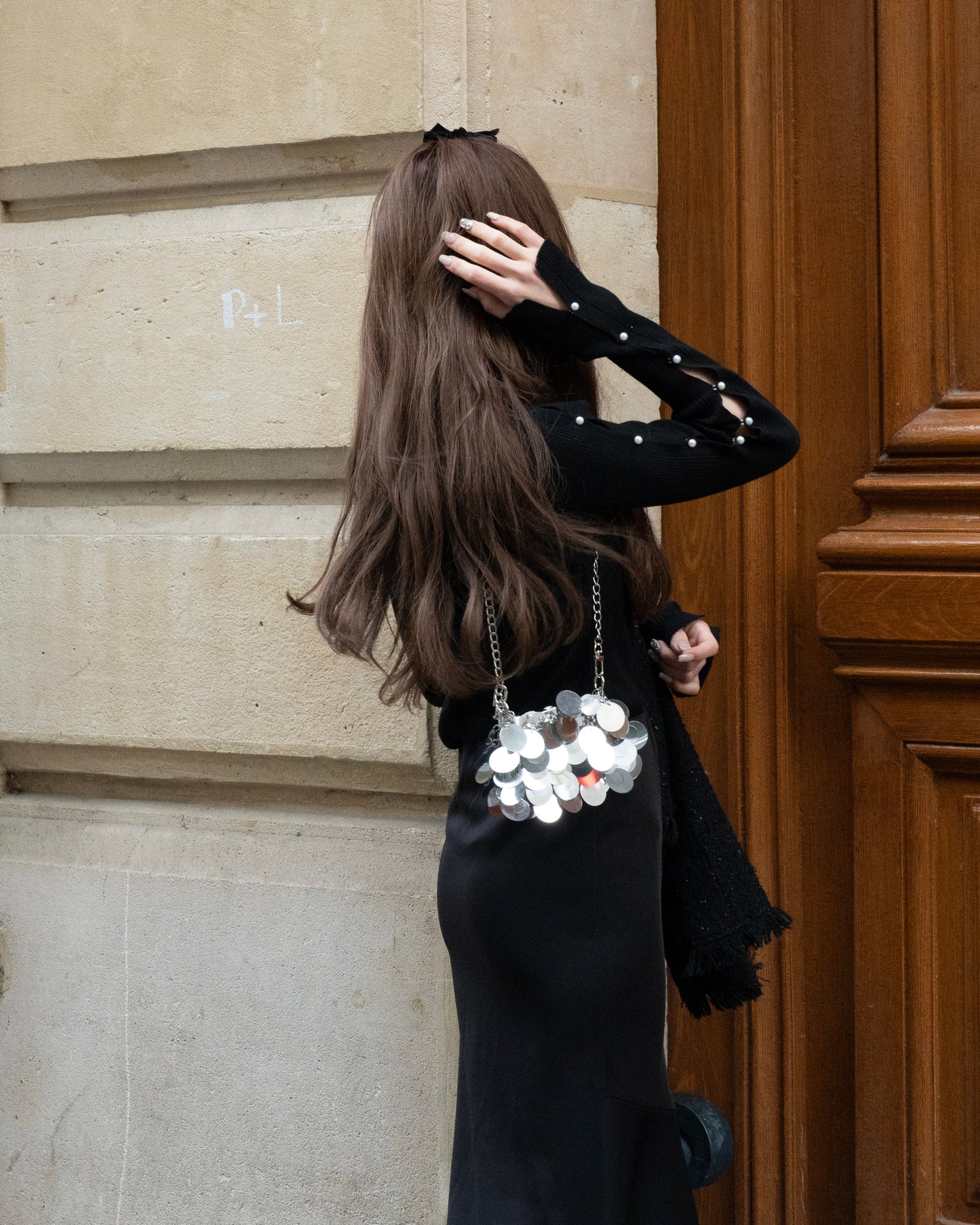 CUT OUT RIB KNIT PARL TOP