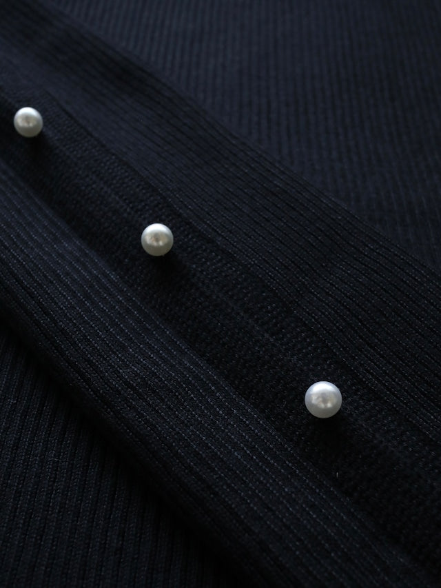 CUT OUT RIB KNIT PARL TOP