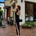 SIDE SLIT MAXI DRESS IN BLACK