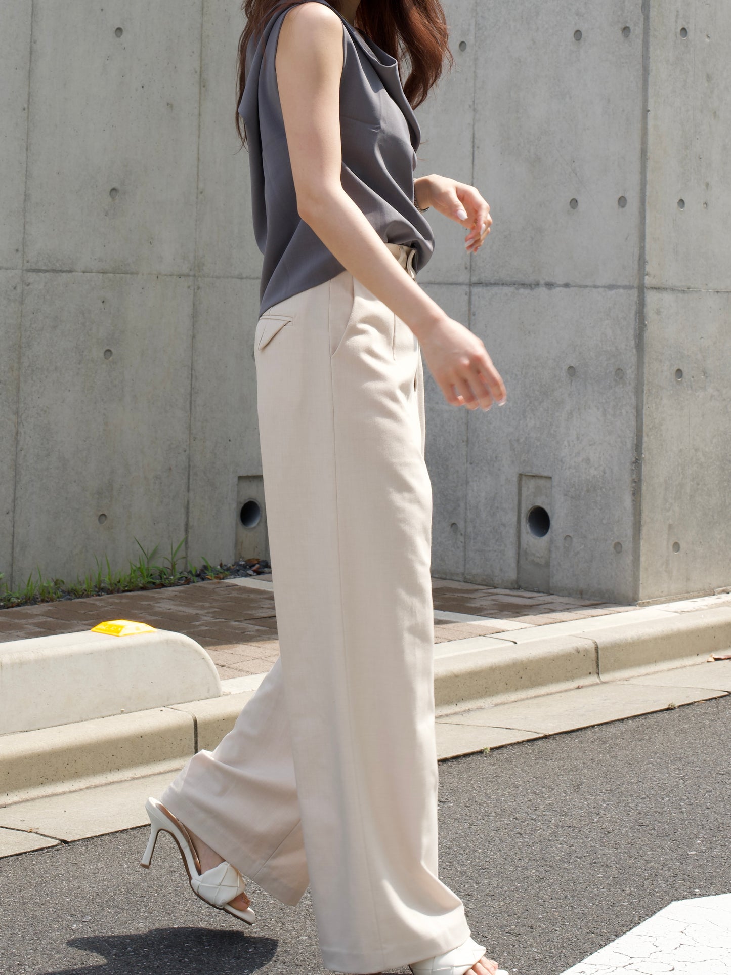 WIDE PANTS IN IVORY