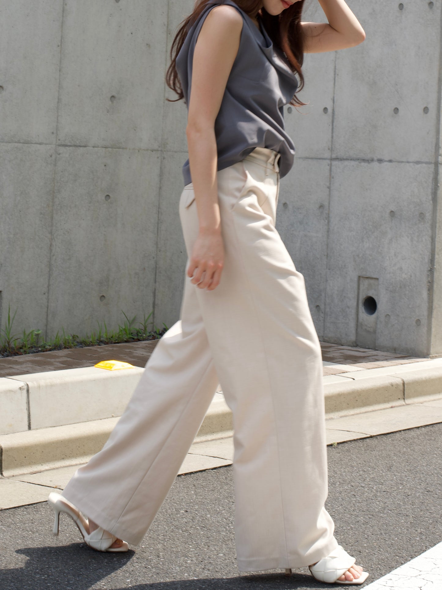 WIDE PANTS IN IVORY