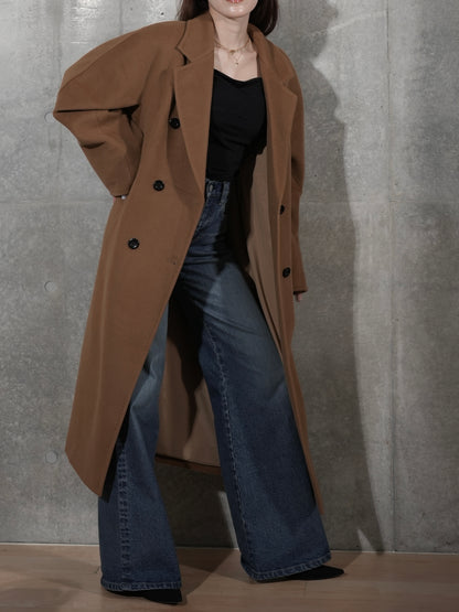 OVER SIZE LONG COAT IN BROWN