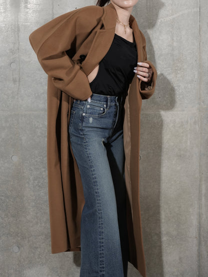 OVER SIZE LONG COAT IN BROWN