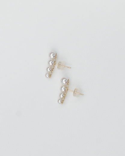 AKOYA PEARL GRADATION LINE EARRINGS
