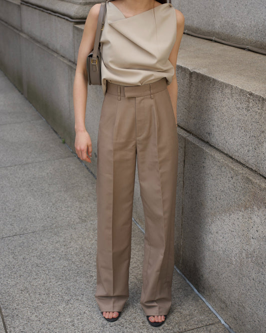 STRAIGHT TROUSERS IN BEIGE