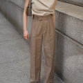 STRAIGHT TROUSERS IN BEIGE