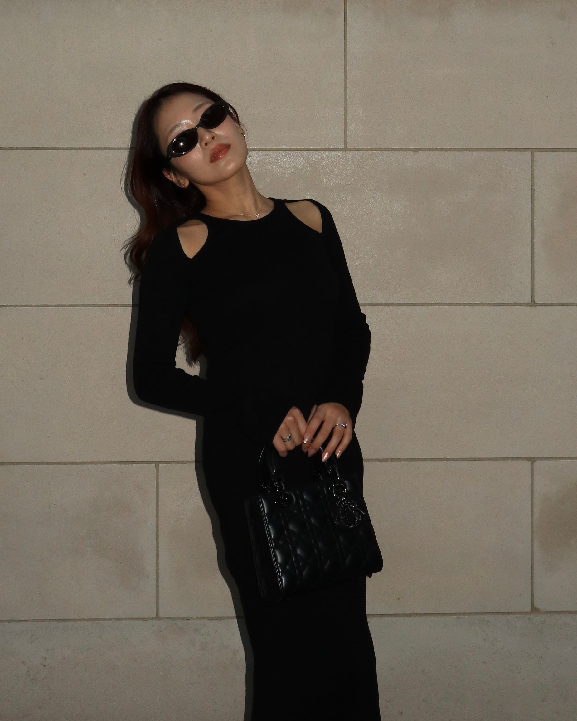 CUT OUT SLIT MAXI DRESS IN BLACK – VELLA FRED