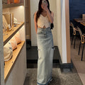 SIDE CUTOUT DENIM SKIRT