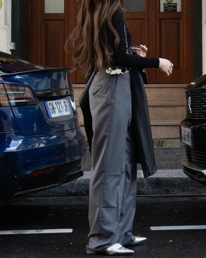 STRAIGHT TROUSERS IN GRAY